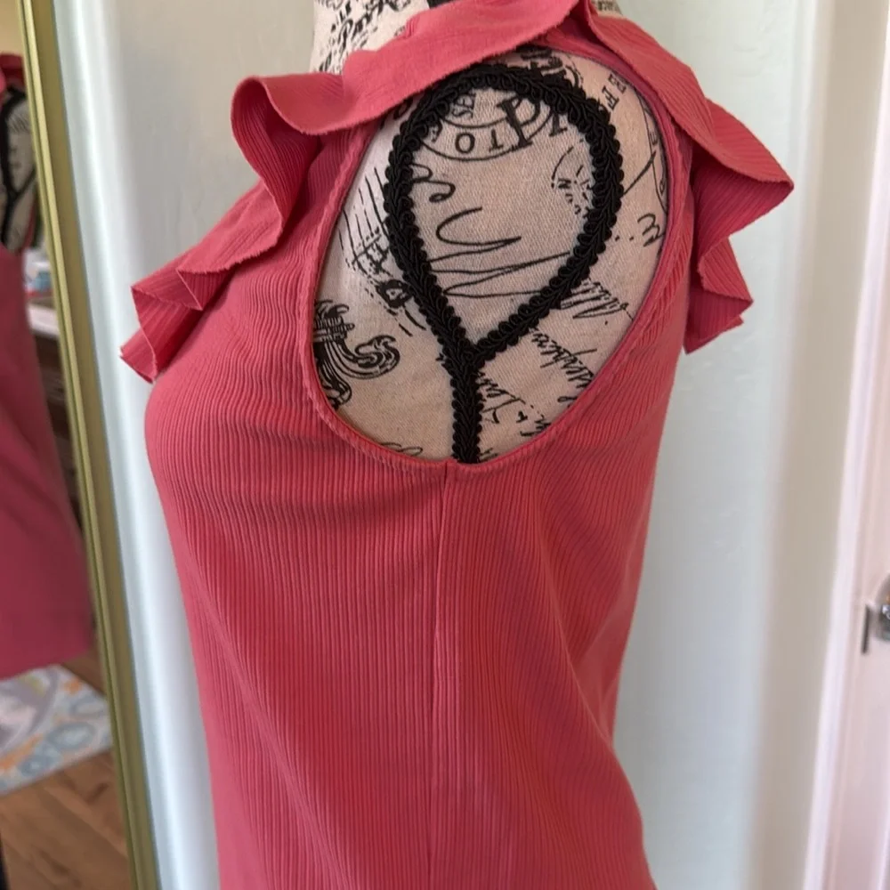 J. Crew Pinkish-Orange Ruffled Tank Top